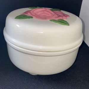 MOSS LANDING ROSE ROUND BOX CERAMIC 1980’s VINTAGE RARE